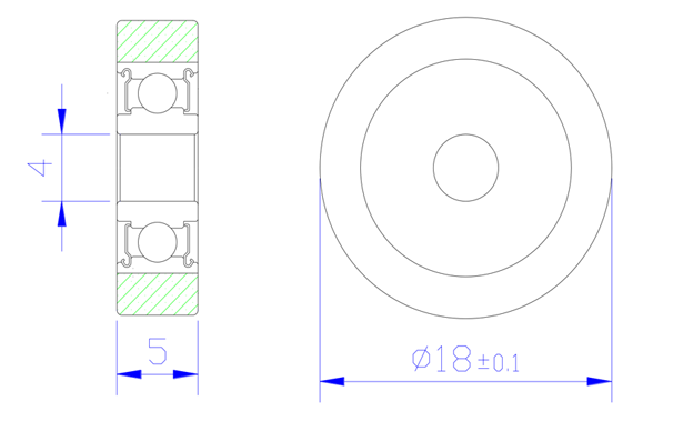 Load 5KG BS62418-5 4x18x5mm ID 4MM OD 18MM Thickness 5MM POM/NYLON/POK roller wheel