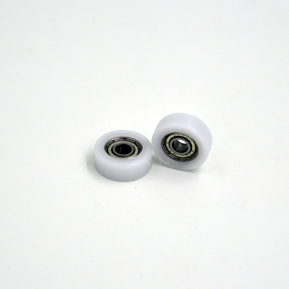 Load 15KG BS60519-7 5x19x7mm ID 5MM OD 19MM Thickness 7MM POM/NYLON/POK white sliding door bearing wheel rollers