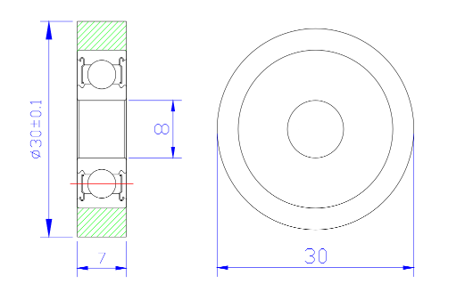 Load 15KG BS60830-7 8x30x7mm ID 8MM OD 30MM Thickness 7MM POM/NYLON/POK cabinet roller pulley