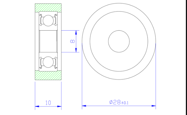 Load 15KG BS60828-10 8x28x10mm ID 8MM OD 28MM Thickness 10MM POM/NYLON/POK wheel with bearing