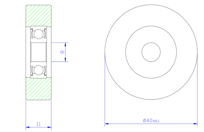 Load 25KG BS60840-11 8x37x13mm ID 8MM OD 37MM Thickness 13MM POM/NYLON/POK plastic pulley guide roller