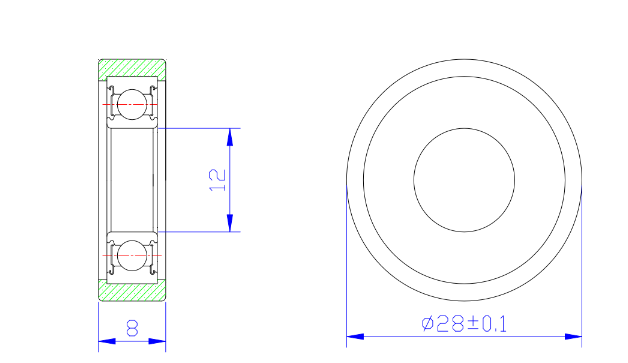 Load 25KG BS690128-8 12x28x8mm ID 12MM OD 28MM Thickness 8MM POM/NYLON/POK white shower roller wheel bearings