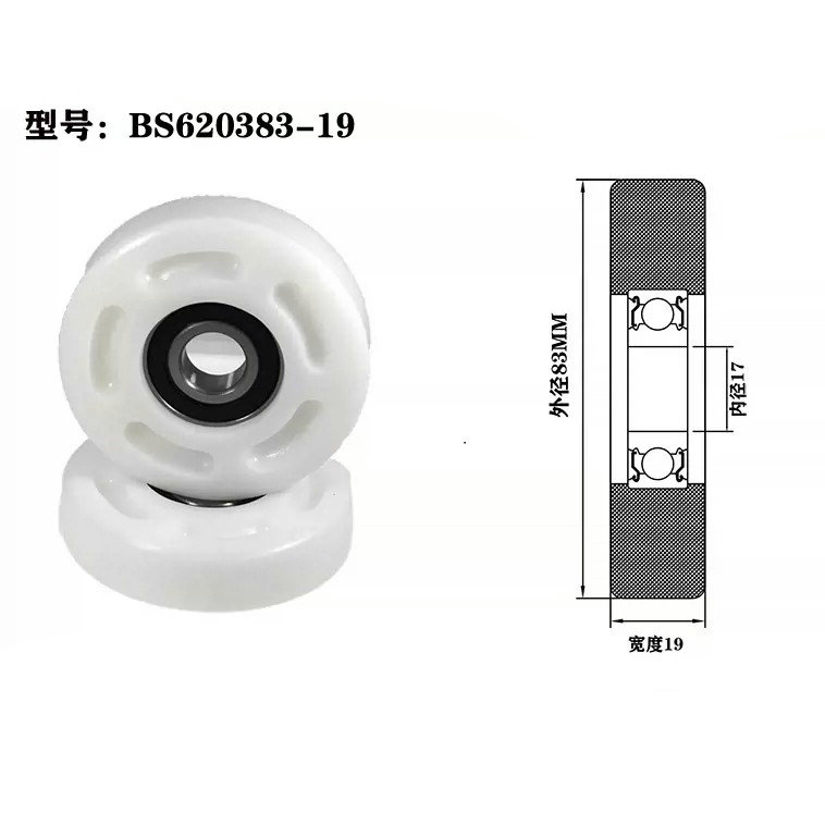 Load 50KG BS620383-19 17x83x19mm ID 17MM OD 83MM Thickness 19MM POM/NYLON/POK bearing sliding door rollers