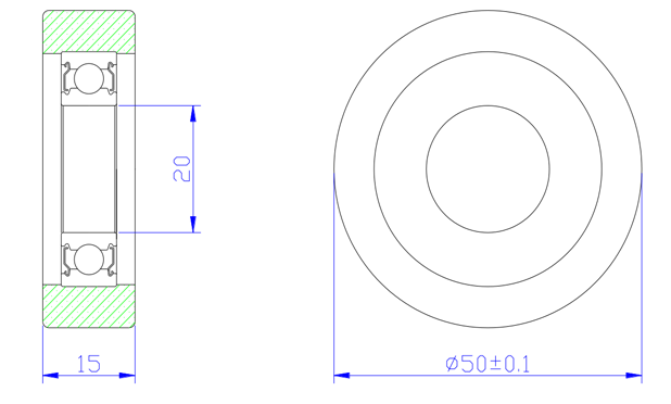 Load 50KG BS690450-15 20x50x15mm ID 20MM OD 50MM Thickness 15MM POM/NYLON/POK glass sliding door roller