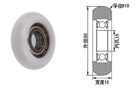 BSR600250-15 15x50x15mm High quality rowing machine seat carriage wheels rowing seat rollers