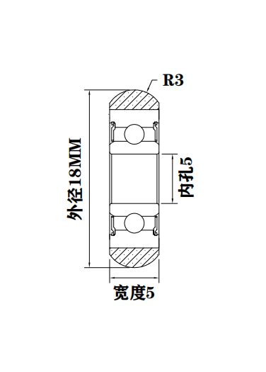 BSR60518-5 5x18x5mm Low noise Wood kitchen cabinets roller pom plastic roller bearing wheel slides drawer door roller