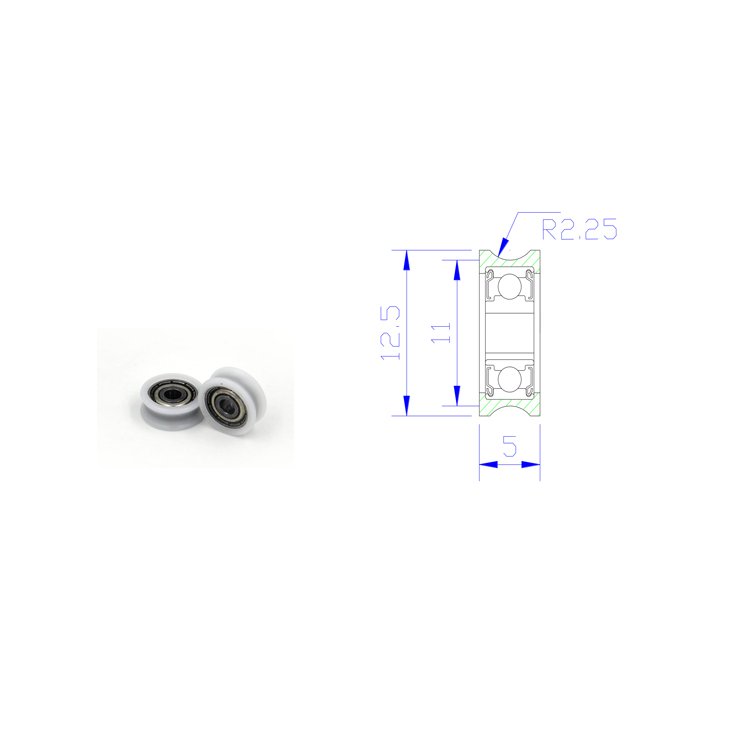 U Groove Roller Bearing BS62312.5-5 3x12.5x5mm ID 3MM OD 12.5MM Thickness 5MM U Groove Pulley Roller For Sliding Door