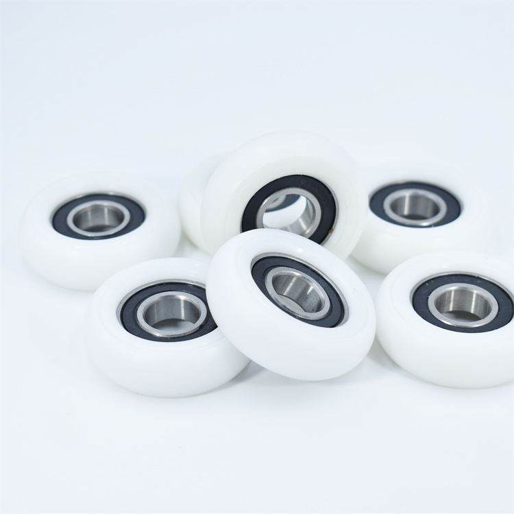 BSR600350-20 17x50x20mm OD 50mm Plastic Coated Bearing Rollers With 6003 Bearing Nylon Pulleys For Fruit Sorting Machines.jpg