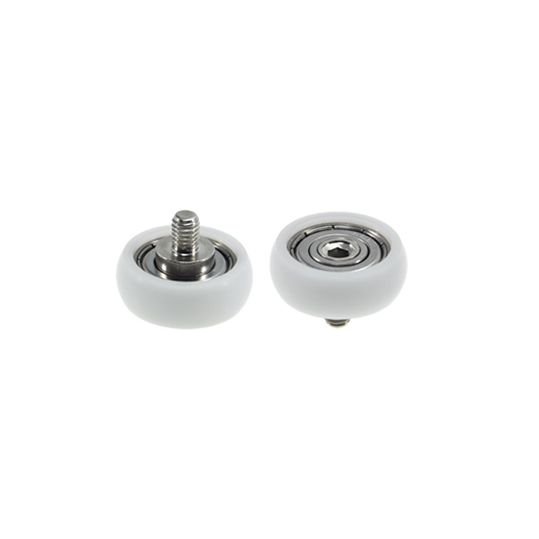 BSR60828-10C2L8M6 M6x28x10mm Adjustable Plastic Bearing with Rubber Coating and External Thread for Conveyor Systems.jpg