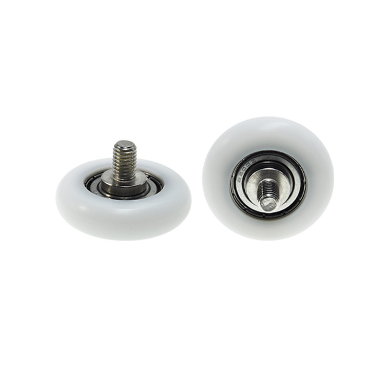 BSR620045-12C2L12M8 M8x45x12mm Rowing seat pulleys, plastic sliding door rollers, rubber-coated rollers, with screws.jpg