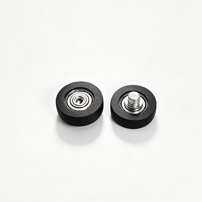 TPU69622-7C1.1L4.4M6: TPU coated roller with M6 thread, 22mm outer diameter, and R0.5 profile; suitable for sliding door conveyor systems in furniture and cabinetry.jpg TPU69622-7C1.1L4.4M6: TPU coated roller with M6 thread, 22mm outer diameter, and R0.5 profile; suitable for sliding door conveyor systems in furniture and cabinetry.jpg